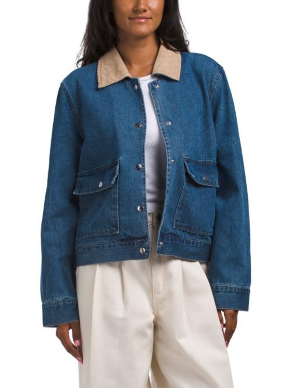 VIGOSS Contrast Collar Barn Jacket